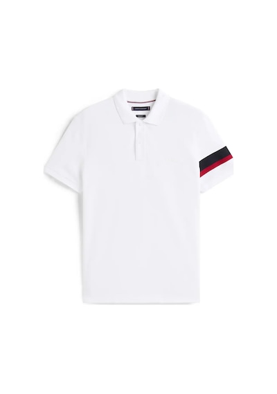 Tommy Hilfiger Rwb Sleeve Tape Reg, Ybr Beyaz Erkek Polo T-shirt
