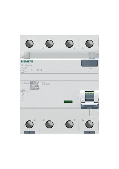 Siemens 5sv3344-6 40a 30ma Tip A 4p Kaçak Akım Koruma Rölesi