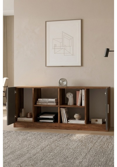 Yurudesign Vario F Ofis Kapaklı Kitaplık Dolap Barok-Antrasit VO6