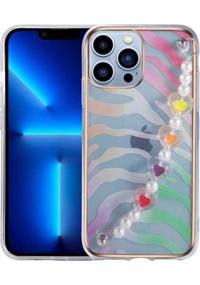 Apple Uyumlu iPhone 13 Pro Kılıf Zore Pilla Kapak Pembe-Yeşil
