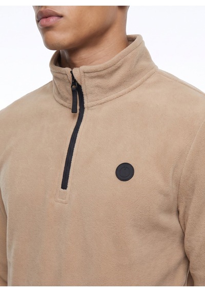 Discovery Expedition D5wm-swt3300 Bej Fermuarlı Basic Erkek Polar Sweatshırt