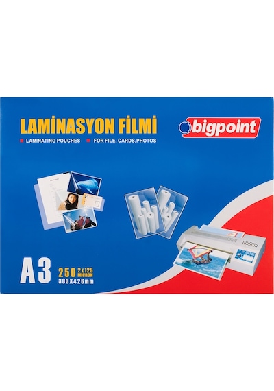 Bigpoint Laminasyon Filmi A3 125 Mikron 100'Lü Kutu