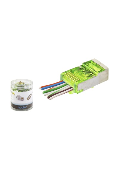 Nodar Nd2417 Cat6e Ez Rj45 Metal Konnektör 100 Adet Plastik Kutu - Yeşil