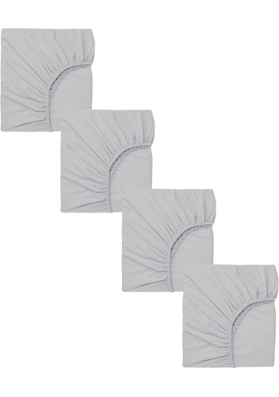 4 Adet Pamuklu Ve Lastikli 60 X 120 Cm Penye Bebek Çarşaf-gri