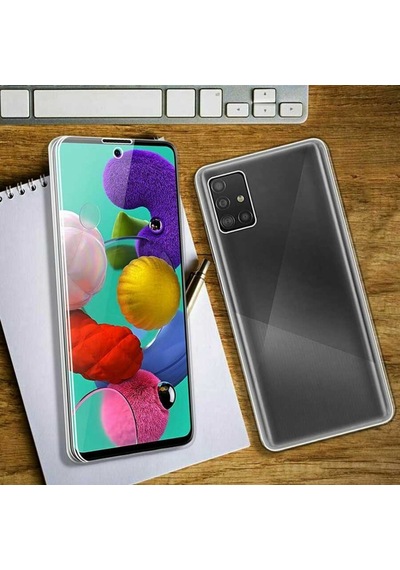 Galaxy A71 Kılıf Zore Enjoy 360 Derece Tam Kaplayan Silikon Kılıf Renksiz