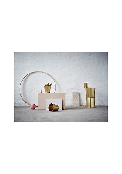 Daıdaı Galvanizli Çelik Saksı - Gold Pirinç Rengi - 9 Cm