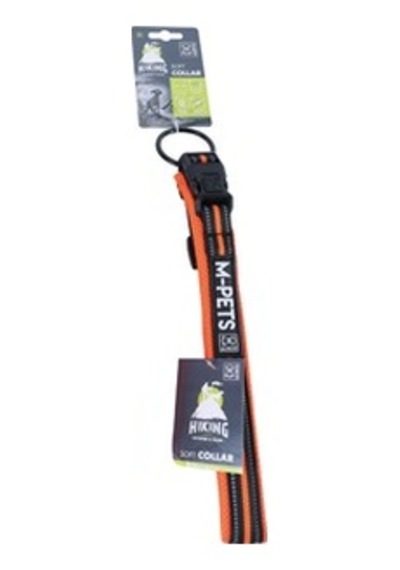 M-Pets Hiking Soft Orange M Kilit Mekanizmalı Reflektörlü Boyun Tasması Boyun 40-50 CM Çok Renkli