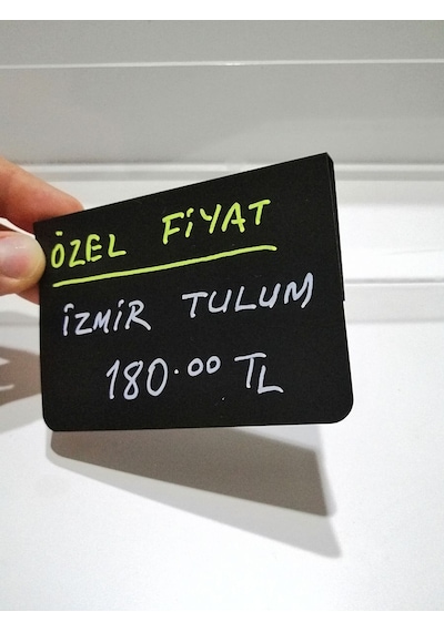 Pvc Siyah Etiket Cama Asılan Takma Geçme Karatahta Etiket 10x7 Cm