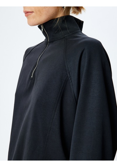 Koton Rahat Kalıp Uzun Kollu Yarım Fermuar Detaylı Modal Kumaş Sweatshirt Siyah 5sak10159ek Siyah Koton Rahat Kalıp Uzun Kollu Yarım Fermuar Detaylı Modal Kumaş Sweatshirt Siyah 5sak10159ek Siyah