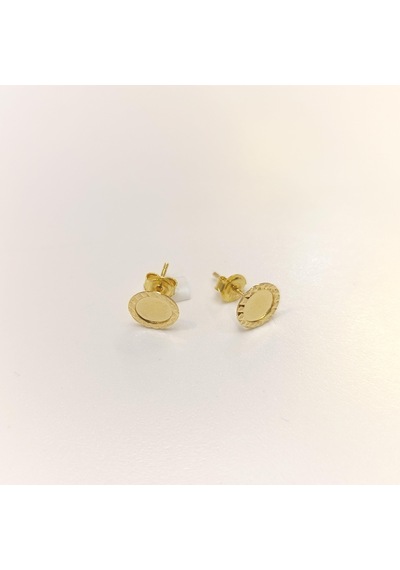 8mm Levha Küpe 14 Ayar Altın Hd Videolu Sarı