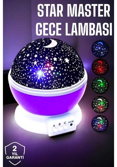 Mey İthalat Çocuklara Özel Yıldızlı Gece Lambası Çok Renkli