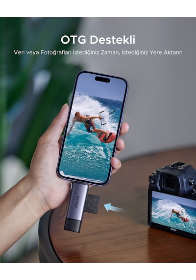 Ugreen 2-in-1 Usb-c, Usb-a Sd, Tf Otg Kart Okuyucu Adaptör, 50706