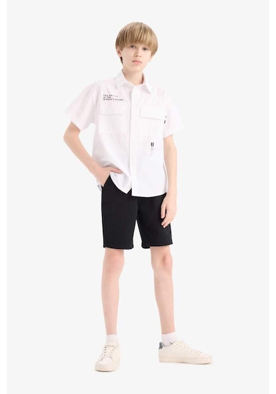 DeFacto Erkek Çocuk Cepli Basic Düz Gabardin Şort C2955A825SMBK27