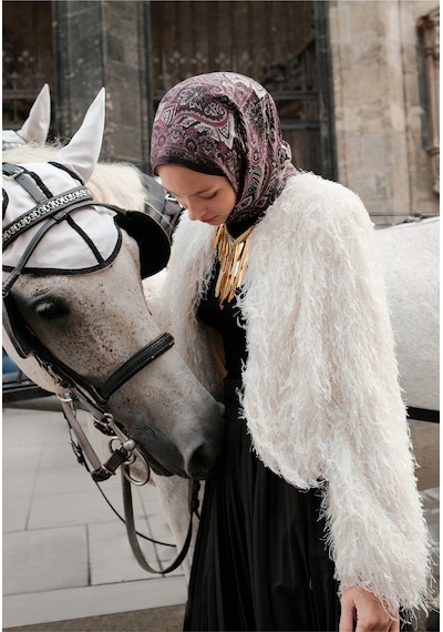Freshscarfs Vintage Echo Desen Şal Erik Çürüğü