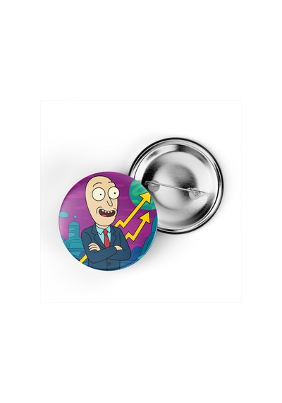 Stonks Guy - 44 Mm İğneli Çanta Rozeti - 5 Adet Diğer