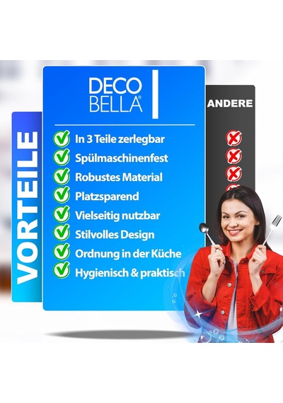 Decobella 50840 Tezgah Üstü Kaşıklık, Gri/antrasit Genel