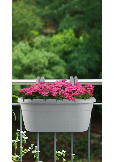 Omnipazar Krs-350 Dekoratif Plastik İnci Askılı Balkon Saksı 6.2 Litre Gri