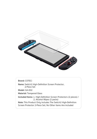 Nintendo Switch 2 Uyumlu 2'li Hd Temperli Cam Ekran Koruyucu Set 2 Adet