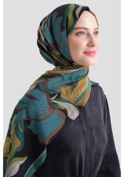 Armine Elegance Pamuk - İpek Şal As559 Zümrüt