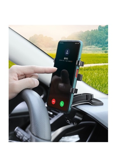 Araba Gösterge Üstü Telefon Tutucu 360 Derece Döner Başlıklı Universal Araç Telefon Standı Siyah