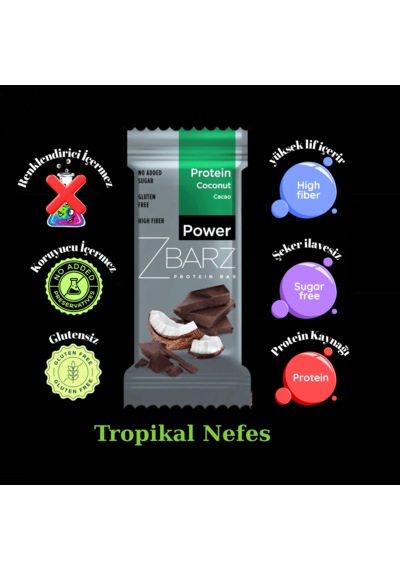 Zbarz Hindistan Cevizli Kakaolu Protein Bar Protein Coconut & Cacao 12 x 35 G