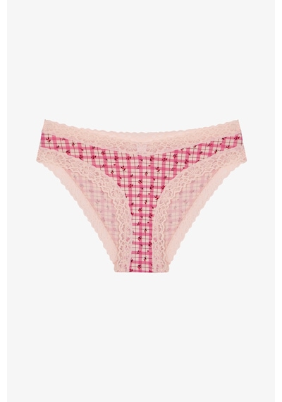 Penti Açık Pembe Rahat Pamuklu Çiçekli Slip Külot Soft Pınk