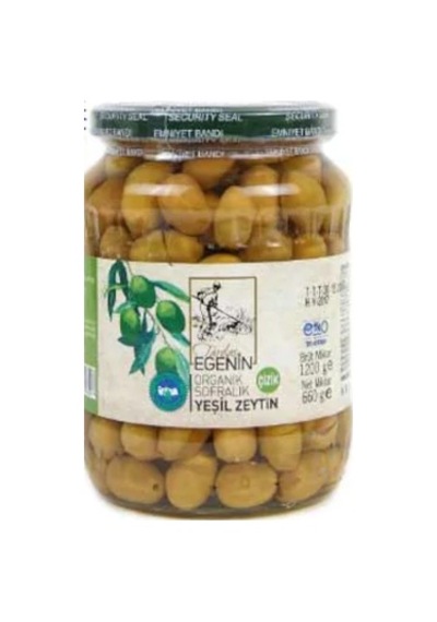 Tardaş Egenin Organik Sofralık Çizik Yeşil Zeytin Cam 420 G