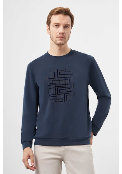 Morven Erkek Lacivert Trend Bisiklet Yaka Sweat-shirt 25ks063002200 Lacivert Lacivert