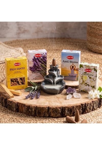 Bakgelal 4 Lü Geri Akışlı Şelale Konik Tütsü Seti Palo Santo, Lavanta, Anti Stress Ve Yasemin 40 Adet - 9081087580297