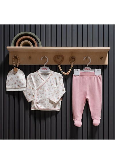 Tiffany Baby & Kids Tiffany Baby Cute Cats Theme 3'lü Zıbın Set 34078 Ekru