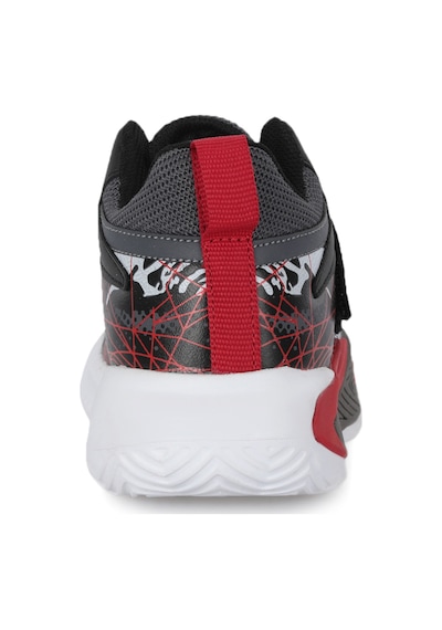 Slazenger Knıght I Unisex Çocuk Cırt Cırtlı Siyah / Kırmızı Günlük Spor Ayakkabısı Siyah - Kırmızı