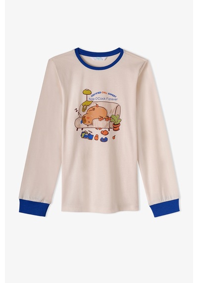 Penti Erkek Çocuk Saks Nap Time Pamuklu Uzun Kollu 2li Pijama Takımı