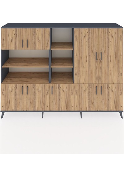 Hyperion Dolap 14 Raflı 9 Kapaklı 220x44x163 Antrasit-çam Atlas Çam - Antrasit Hyperion Dolap 14 Raflı 9 Kapaklı 220x44x163 Antrasit-çam Atlas Çam - Antrasit