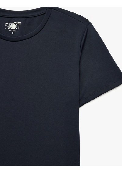 Koton Slim Fit Kısa Kollu Bisiklet Yaka Spor Tişört Lacivert 6sak10321nk