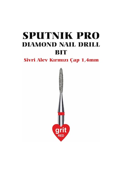 Elmas Sivri Alev Freze Kırmızı Çap 1,4mm