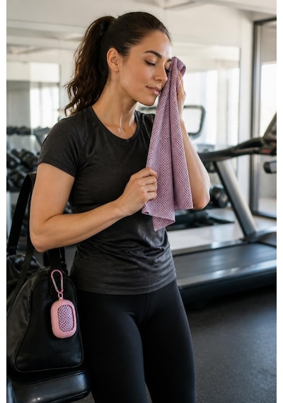 Sporcu Havlusu 60 X 27 Cm, Anahtarlıklı Taşıma Kutulu Kompakt Fitness Ve Seyahat Havlusu, Asorti Renk Diğer