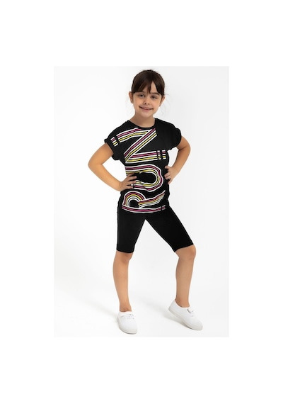 Rolypoly Roly Poly 2776 Run Siyah Kız Çocuk Bermuda Tayt Takım