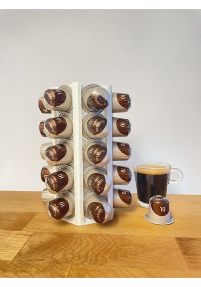 Nespresso Uyumlu Kapsül Kahve Tutucu Stand - 30 Kapsül - Beyaz