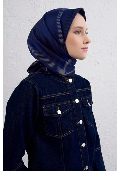 Armine Sura İpek Eşarp -2025/2026 -9418 Lacivert