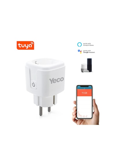 Yeco Sp-16 Akıllı Priz, Wi-fi Uyumlu, Telefonla Kontrol, 16a Akım Koruma, Enerji İzleme 1 Adet