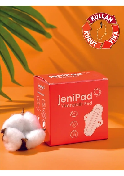 W.Beside Jenipad Pamuk Yıkanabilir Sızdırmaz Beyaz Kadın Pedi Günlük 6 Adet