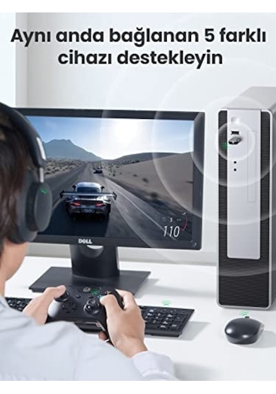 Bluetooth 5.0 Adaptör Pc Için Usb Bluetooth Dongle Ile Uyumlu Windows 11 10 8.1 7 Ps5 Ps4 Pro X Box One S Denetleyici