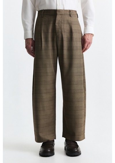 Antioch Barrel Fit Ekose Pantolon Camel