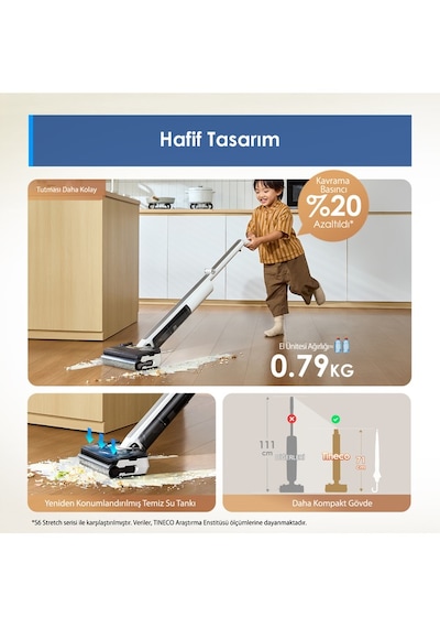 Tineco Floor One I7 Fold Şarjlı Dikey Süpürge + Icarpet Koltuk Halı Yıkama Makinesi