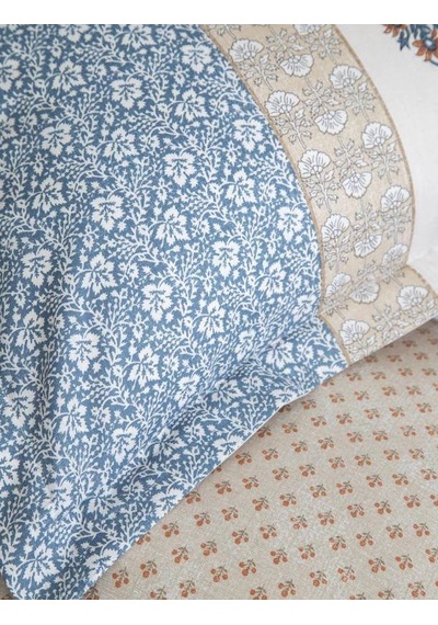 Apricitas Home Çift Kişilik Hazel İndigo Nevresim Takımı Lastikli Çarşaf Çok Renkli