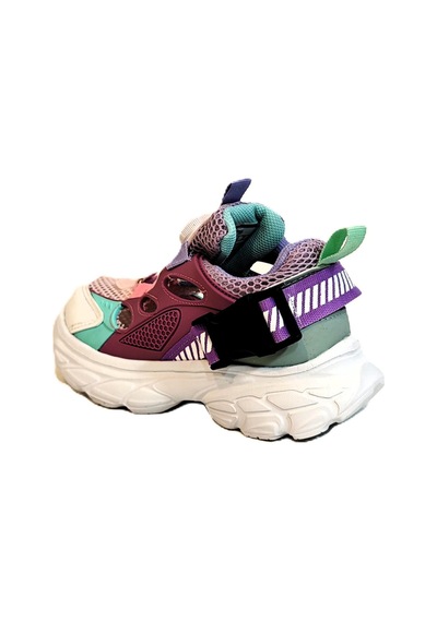 M.p One 3409 Pembe Makaralı Yazlık Kız Çocuk Spor Ayakkabı Pembe