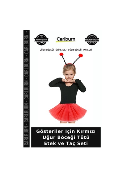 Gösteriler İçin Kırmızı Uğur Böceği Tütü Etek Ve Taç Seti Renkli Set Oyun Kıyafeti Kutlama Ürünü Siyah