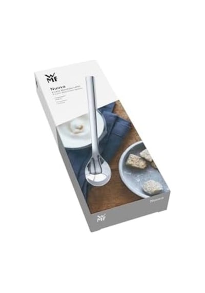 Nuova Çelik 6&apos Lı Gümüş Macchiato Kaşığı Açık Ahşap