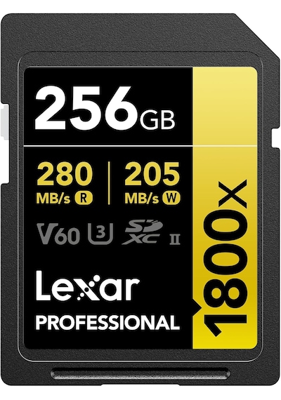 Lexar Prof 256gb 1800x Sdxc Uhs-ıi 270mb/s Read 180mb/s Write C10