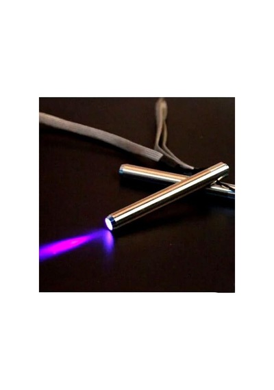 Uv Mini Kalem Fener / 365-395nm Ultraviyole Işık / Lümen Led Uv Fener / Alüminyum Gövde, Pilli, Gümüş / 10.1x1.3